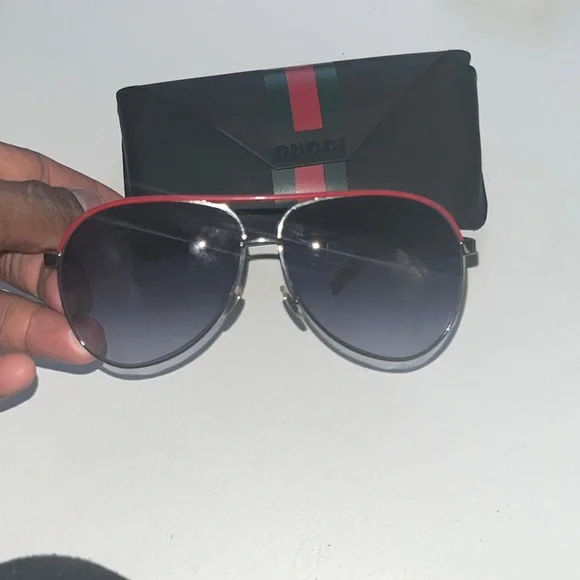 Gucci Black glasses with Red and Green Stripe